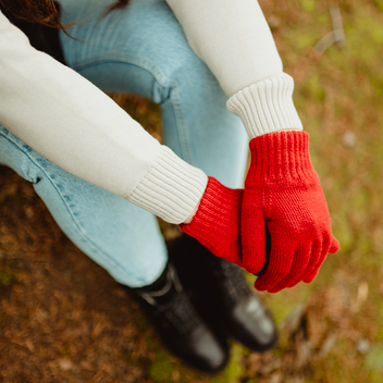 Vlnené Rukavice Merino Red