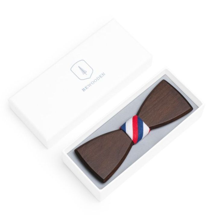 BeWooden Drevený motýlik Trikolóra