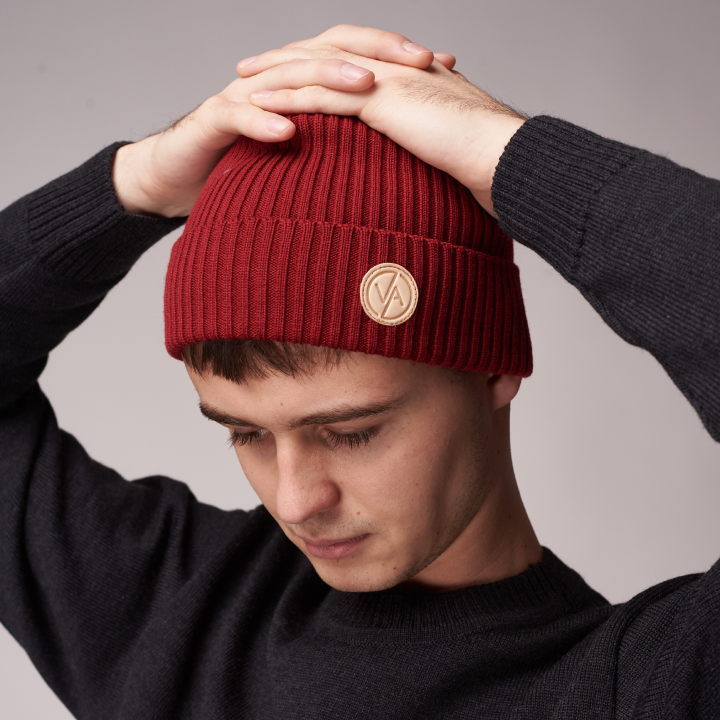 Vlnená Čiapka Merino Red